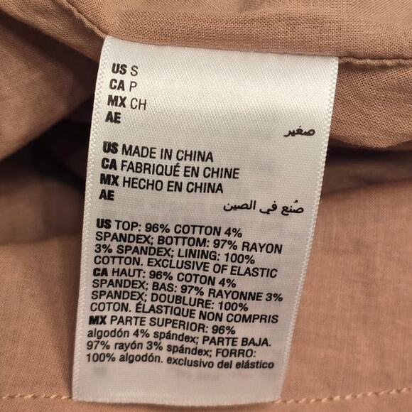 NWT Women's Midi Dress Sz S Tan Smocked Back Cottagecore Earth Tone Clean girl - Picture 5 of 10